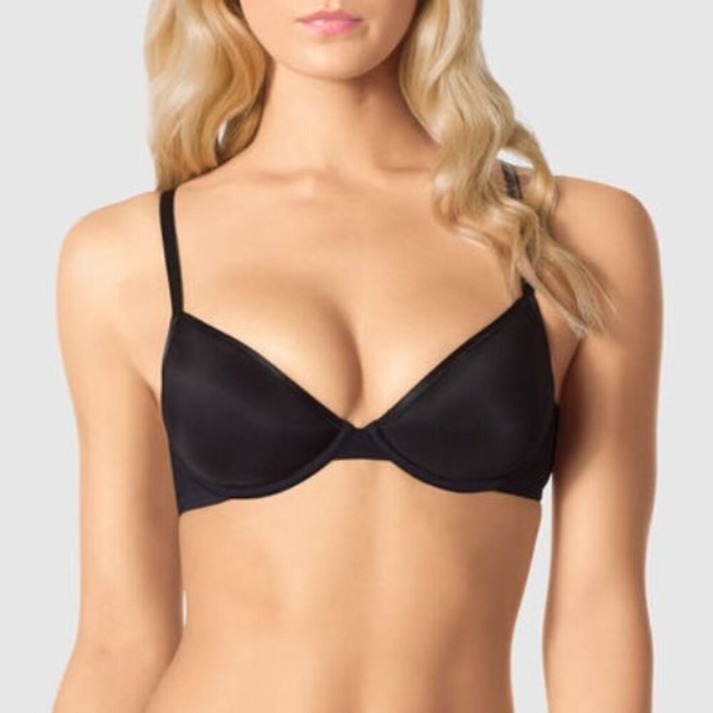 Classic La Senza Lightly Lined Semi-Sheer “Invisible” Bra – Black – Size 32C